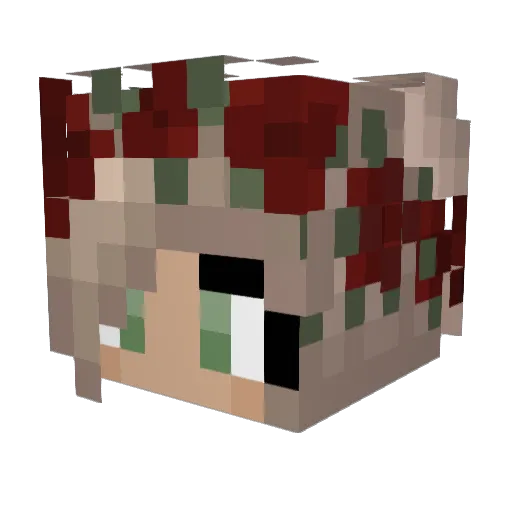 smile_13 Minecraft avatar head, 3D render
