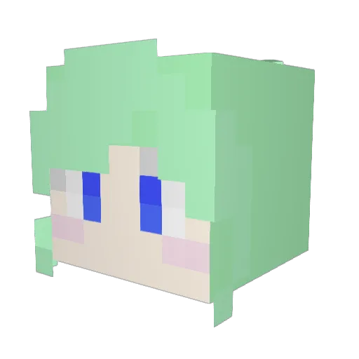 smiling_6 Minecraft avatar head, 3D render