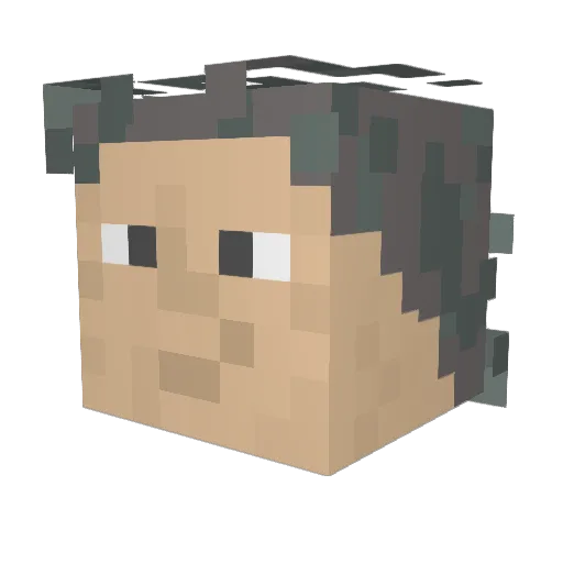 smoking2 Minecraft avatar head, 3D render