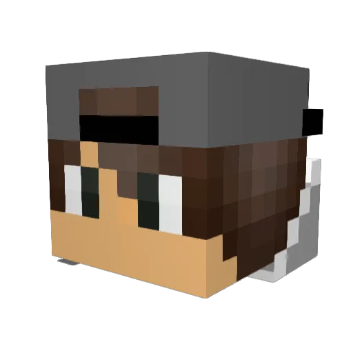 smoothbridge Minecraft avatar head, 3D render