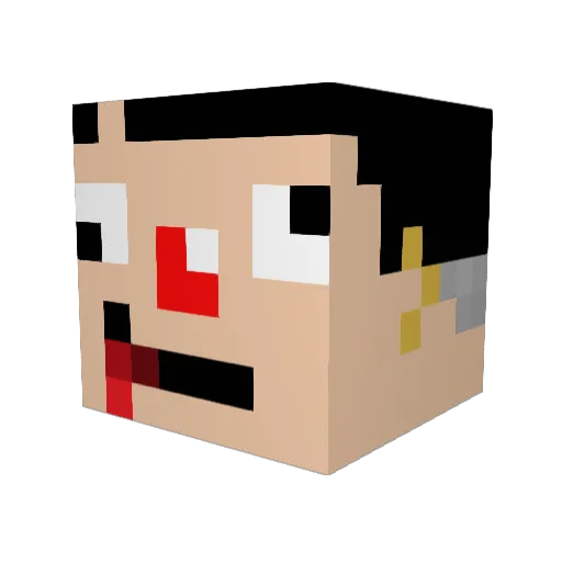 sn_chibi Minecraft avatar head, 3D render