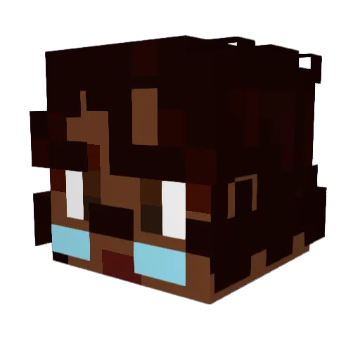 snakelesbian Minecraft avatar head, 3D render