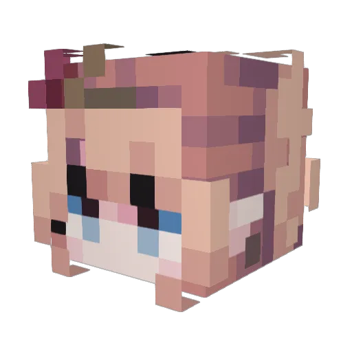 snakeyroseee Minecraft avatar head, 3D render