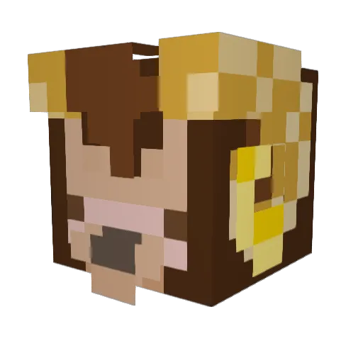 snapbiteluigi Minecraft avatar head, 3D render