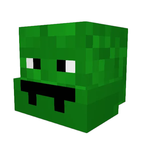 snappingfrog Minecraft avatar head, 3D render