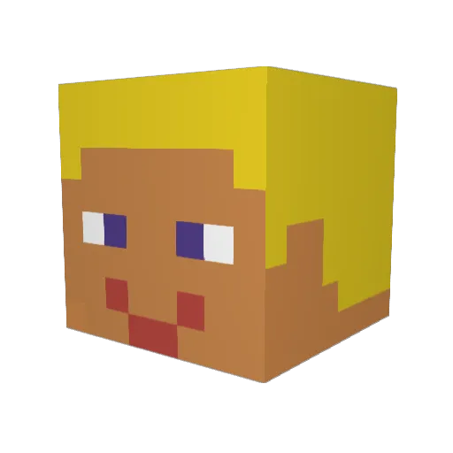 sneakyehmos Minecraft avatar head, 3D render