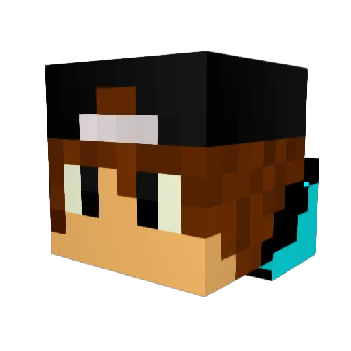 sneakywika Minecraft avatar head, 3D render