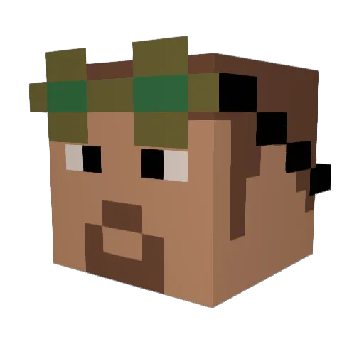snobot Minecraft avatar head, 3D render