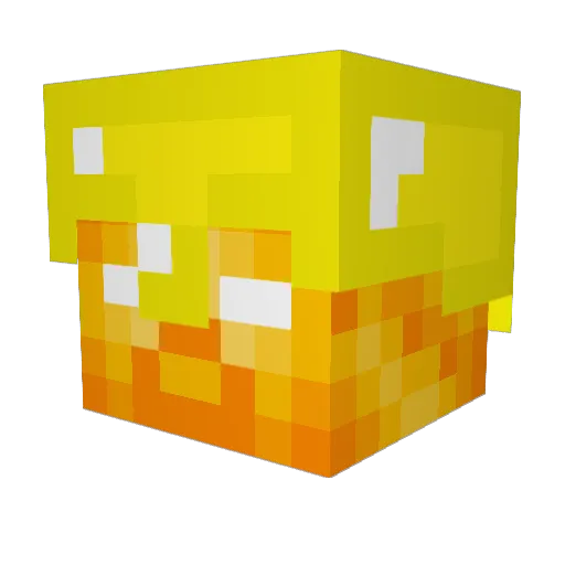snoekbaars Minecraft avatar head, 3D render