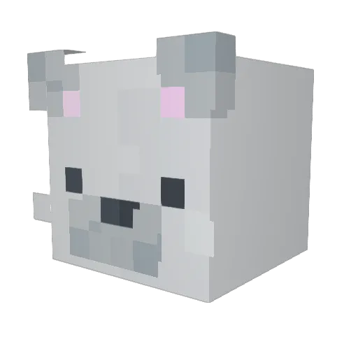snooshoo_ Minecraft avatar head, 3D render