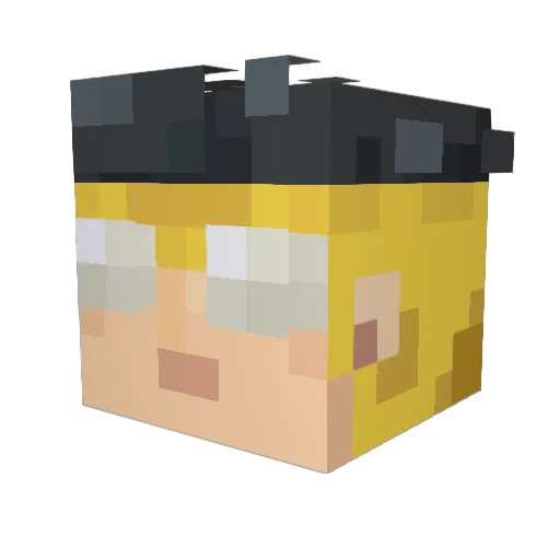 snow_yellow Minecraft avatar head, 3D render