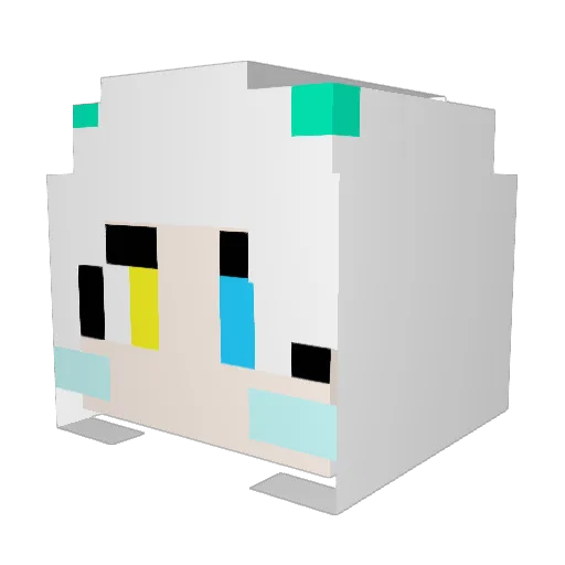 snowbell_ Minecraft avatar head, 3D render