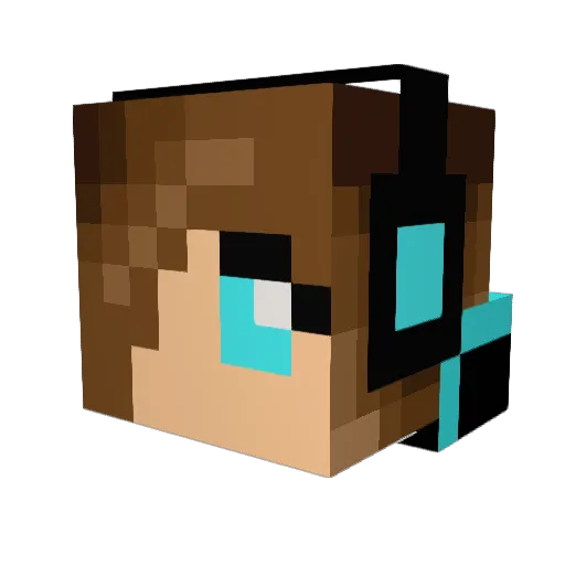 snowbo Minecraft avatar head, 3D render