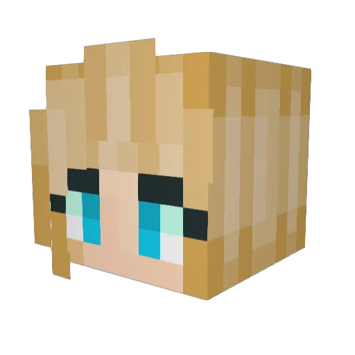 snowbunny Minecraft avatar head, 3D render
