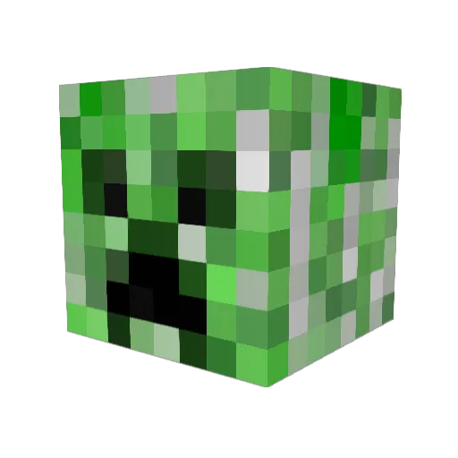 snowcovered Minecraft avatar head, 3D render