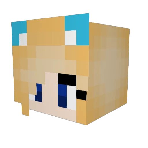 snowflakecotton Minecraft avatar head, 3D render