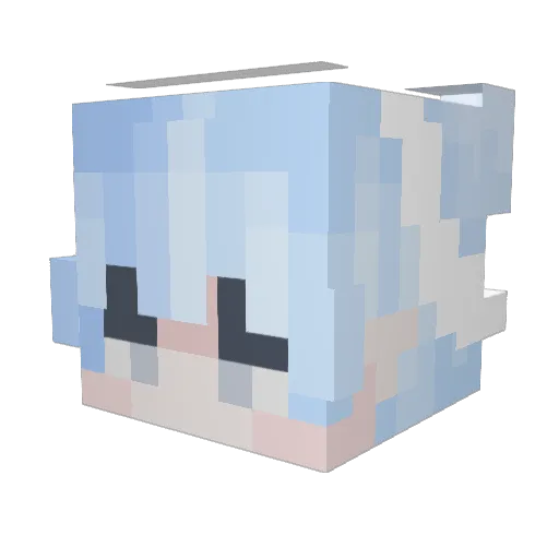 snowflaking Minecraft avatar head, 3D render