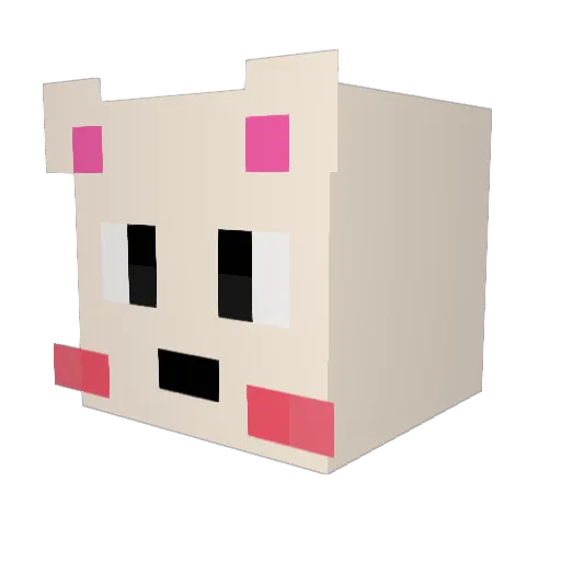 snowmi Minecraft avatar head, 3D render
