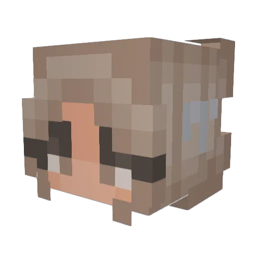 snowys Minecraft avatar head, 3D render