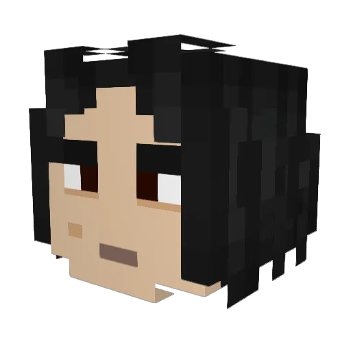 snqpe Minecraft avatar head, 3D render