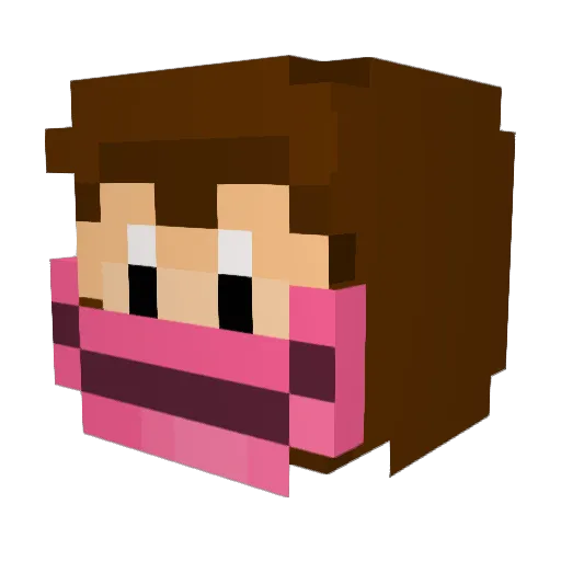 snuzlo Minecraft avatar head, 3D render