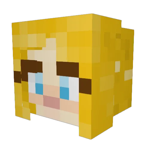 soccerkitten Minecraft avatar head, 3D render
