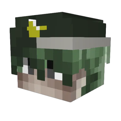 socjopathetic Minecraft avatar head, 3D render