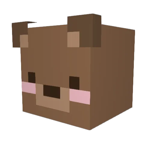 sockbear Minecraft avatar head, 3D render
