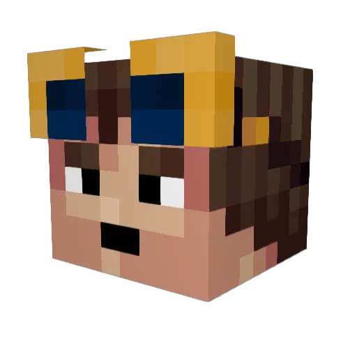 socpit3 Minecraft avatar head, 3D render
