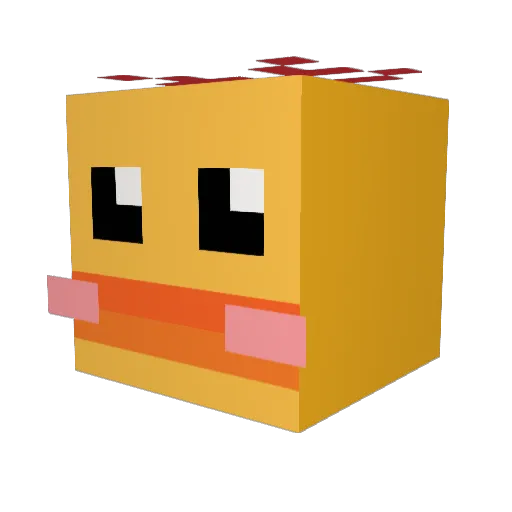 soeoujju Minecraft avatar head, 3D render