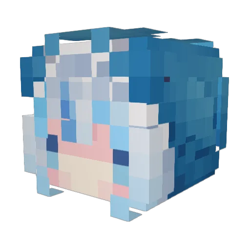 sofi Minecraft avatar head, 3D render
