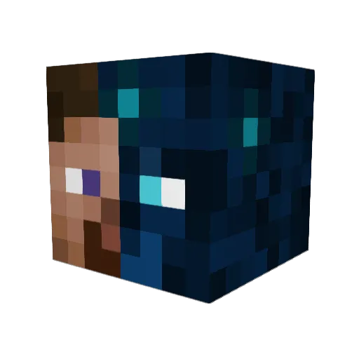 soinic Minecraft avatar head, 3D render