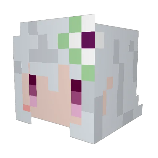sokura Minecraft avatar head, 3D render