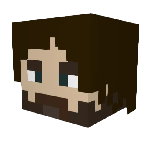 sol Minecraft avatar head, 3D render