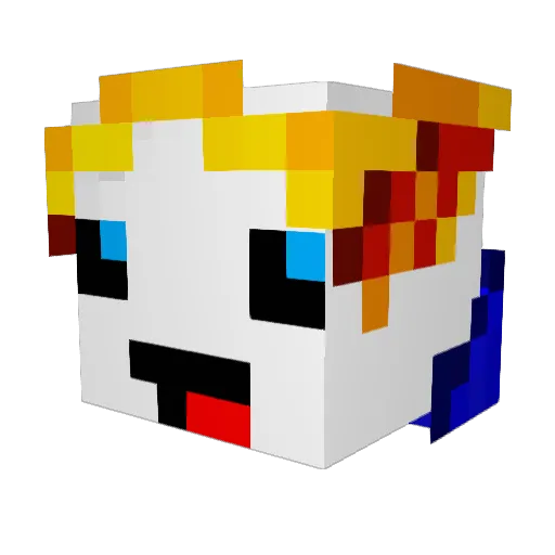 solanoEMB Minecraft avatar head, 3D render