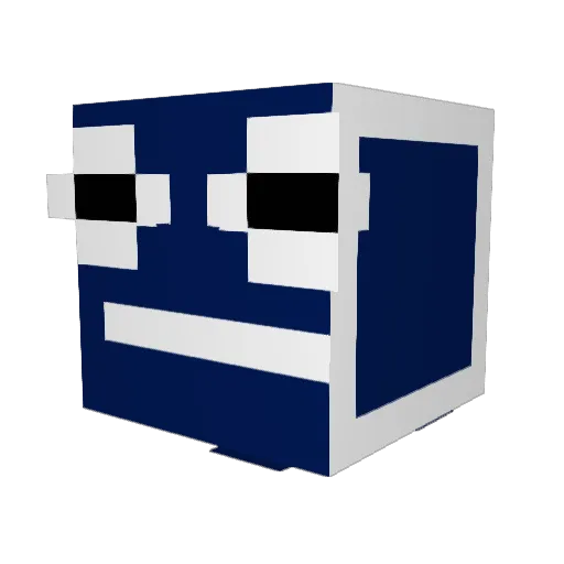 soldielike Minecraft avatar head, 3D render