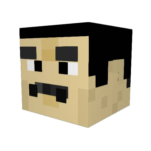 soleiljaune Minecraft avatar head, 3D render