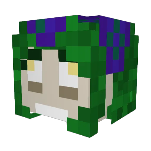 solid_mercury Minecraft avatar head, 3D render