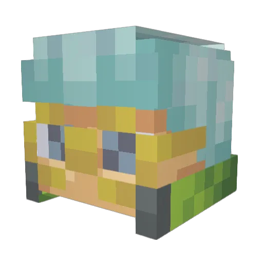 some_corvid Minecraft avatar head, 3D render