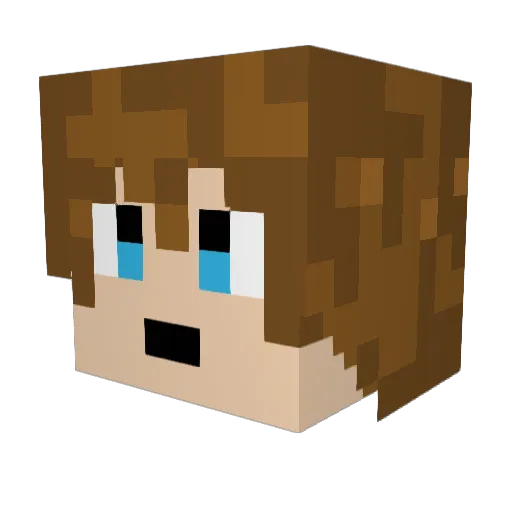 sonic126 Minecraft avatar head, 3D render