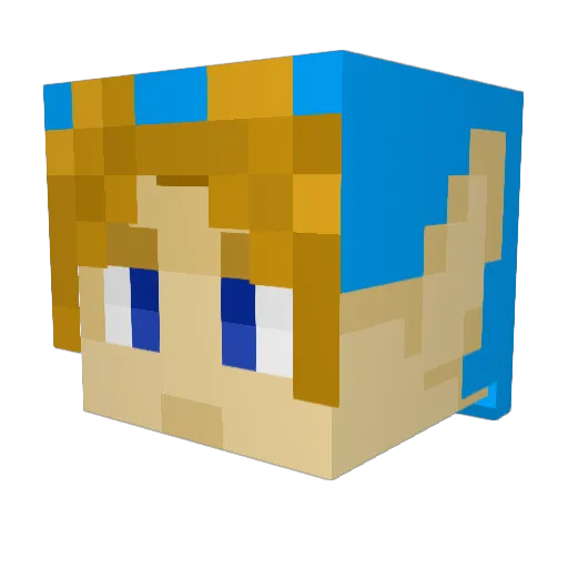 sonic_blue7 Minecraft avatar head, 3D render