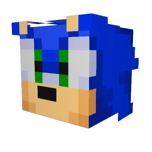 sonicovip Minecraft avatar head, 3D render