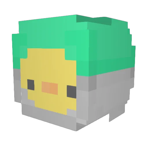 soooth Minecraft avatar head, 3D render