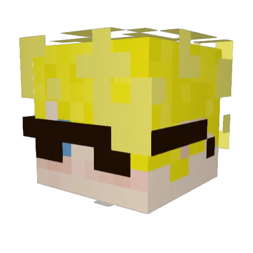 soop_3 Minecraft avatar head, 3D render