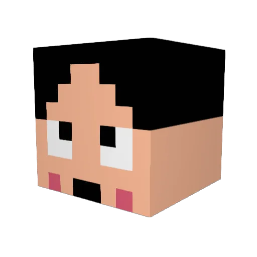sora__1205_ Minecraft avatar head, 3D render