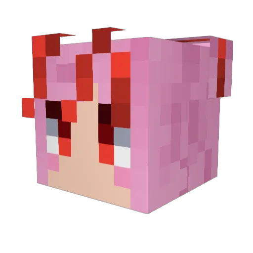 sora_kamo Minecraft avatar head, 3D render