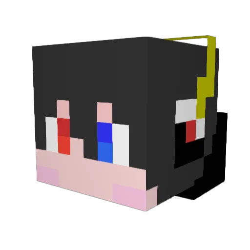 sora_o Minecraft avatar head, 3D render
