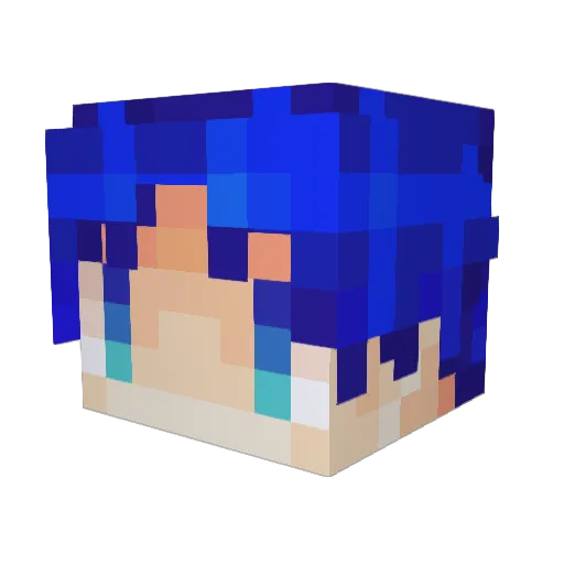 soraeda Minecraft avatar head, 3D render