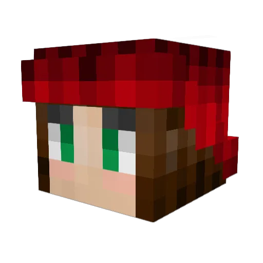 sortamossy Minecraft avatar head, 3D render