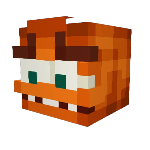 sorveteiro Minecraft avatar head, 3D render